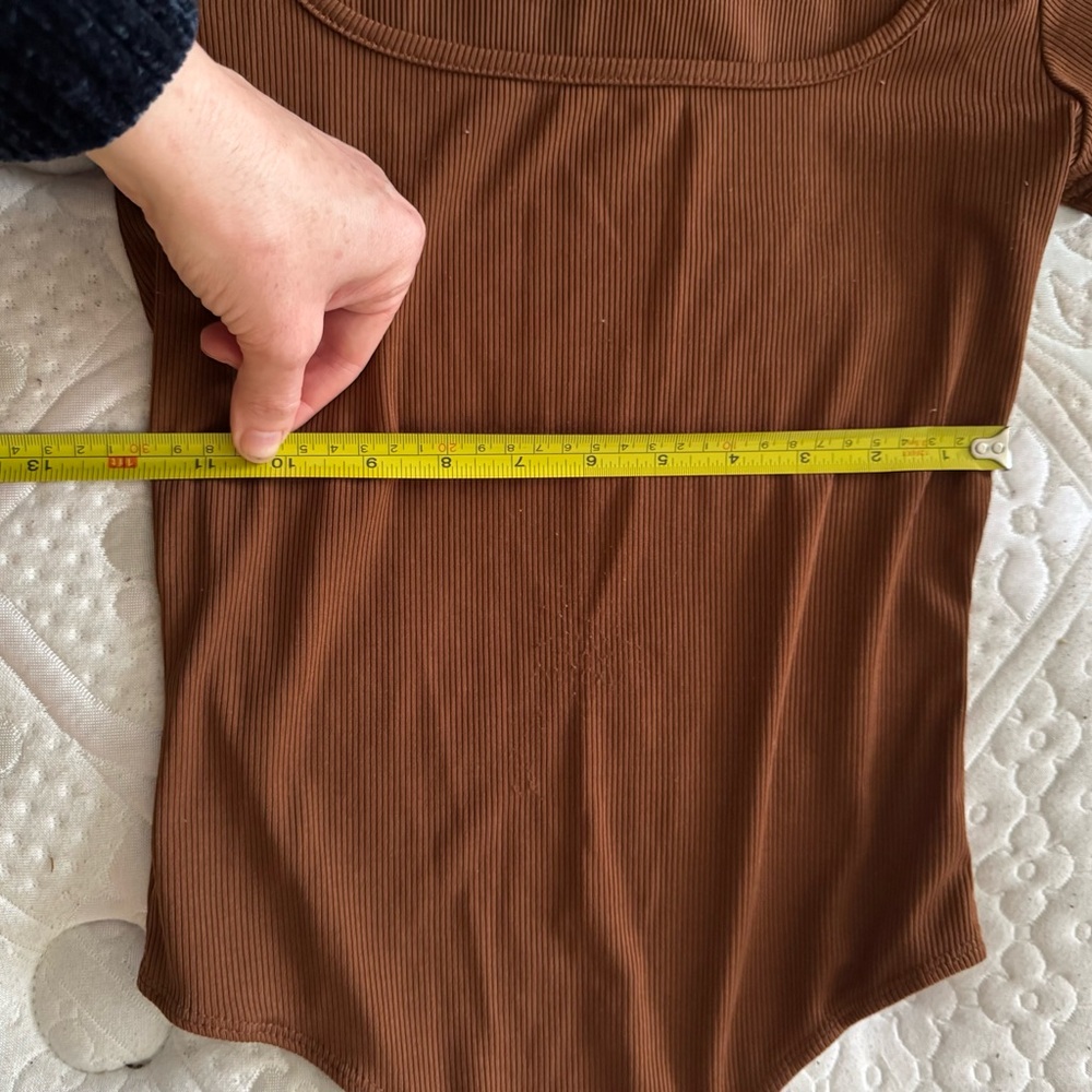 Brown Ribbed Bodysuit - Picture 2 of 3